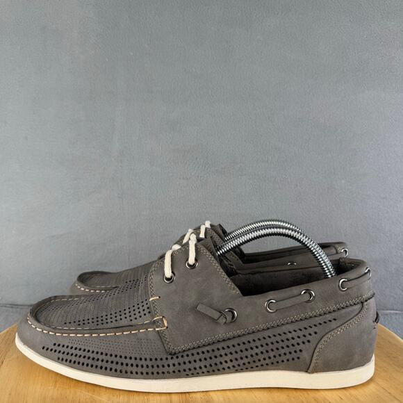 Steve Madden M-Guppi Boat Shoe Lace-Up Loafers Gray Men’s Size 9.5 US - Picture 1 of 8